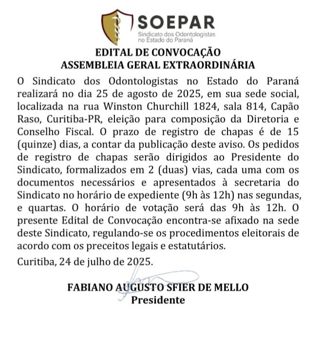 EDITAL DE CONVOCAÇÃO ASSEMBLEIA GERAL EXTRAORDINÁRIA