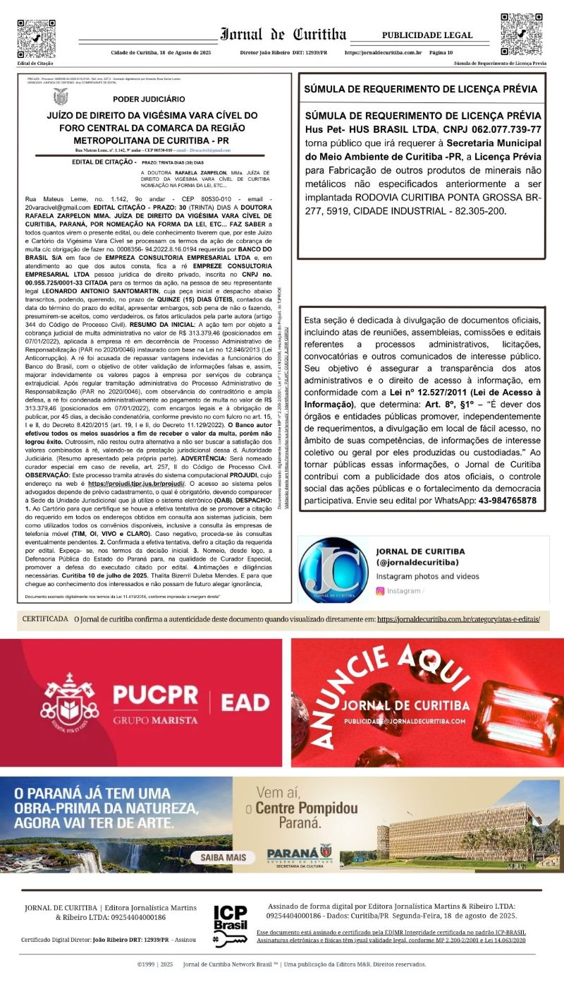 JORNAL DE CURITIBA AGOSTO 2025 PAGINA10